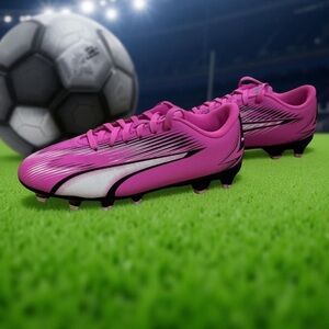 PUMA Ultra Play Soccer Cleats Jr Pink White Black Size 2 NIB Youth